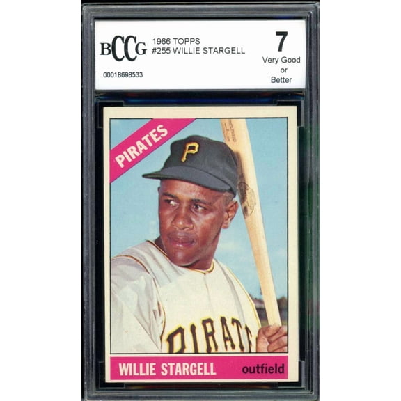 1966 Topps #255 Willie Stargell Card BGS BCCG 7 Very Good+