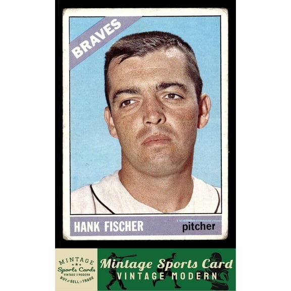 1966 Topps Hank Fischer #381 Atlanta Braves Baseball Card GD GD+