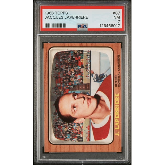 Graded 1966 Topps #67 Hockey Card Jacques Laperriere PSA 7
