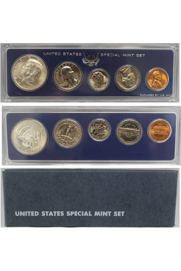 1966 U.S. Special Mint Set 5 Coins Satin Finish Collector Set