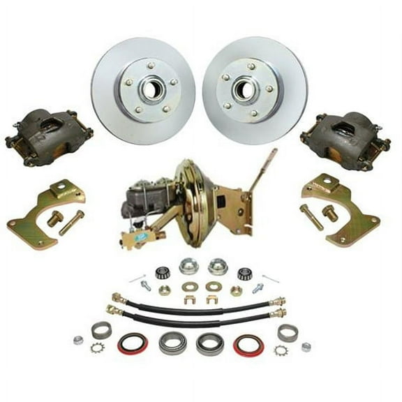 Speedway Motors Front Disc Brake Conversion Kit Compatible with 1967-1970 Chevy 1/2 Ton Pickup, Includes 11 Inch Rotors, Calipers, Master Cylinder, Brake Booster, and Hardware
