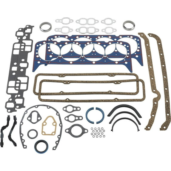 1967-85 S/B Chevy & 1970-81 400 Chevy Overhaul Gasket Set, Fits 4-Bolt Valve Covers, Includes Head, Intake, Water Pump, Valve Cover, Front Cover, Oil Pan & Rear Main Seals - Full Engine Rebuild Kit
