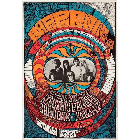 1967 BUFFALO SPRINGFIELD JEFFERSON AIRPLANE CONCERT POSTER WALL ART PRINT 11 x 17 Inch Poster