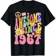 thumbnail image 1 of 1967 Birthday Vintage Hippie Retro Awesome since 1967 T-Shirt, 1 of 2