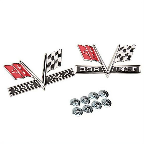 1967 Camaro, 1965-1967 Chevelle 396 Turbo Jet Cross Flag Emblems