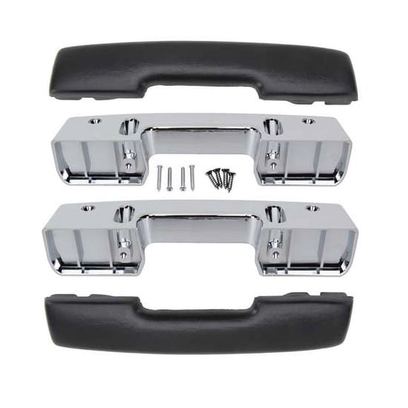 Speedway Motors Arm Rest Pad and Base Kit, 4 Piece Interior Door Armrest Pad and Base Set with Mounting Hardware Replacement, Compatible with 1967 Chevy Camaro and 1965-1967 Nova