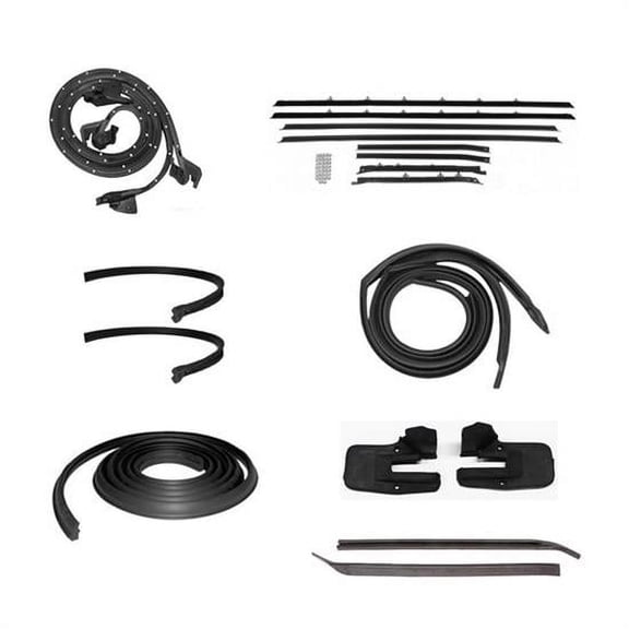 Speedway Motors Weatherstrip Kit Compatible with 1967 Camaro Firebird, OE Style Window Felts Includes Door Roof Rail Trunk Vent & Quarter Window Seals Complete OEM Replacement Set