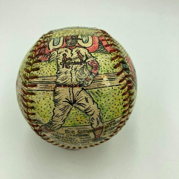 1967 Cardinals World Series George Sosnak Hand Painted Folk Art Baseball 1/1