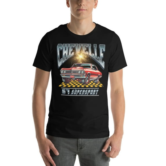 1967 Chevelle SS Muscle Car | Vintage 70's Era Auto Shirt (Black, 2XL)