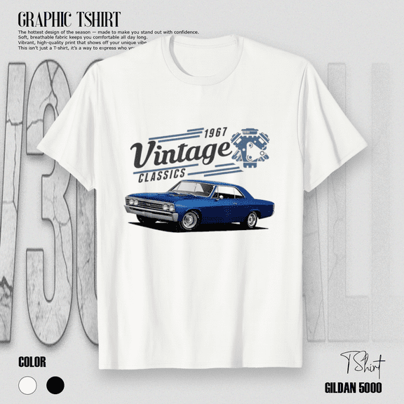 1967 Chevelle SS Vintage Chevys Muscle Car Fan Unisex T-Shirt, up to Size 5XL