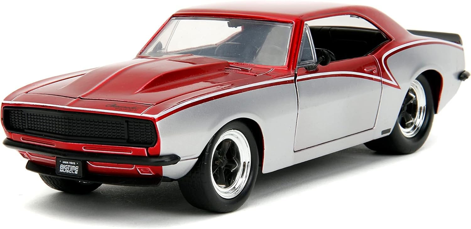 1967 Chevrolet Camaro Candy Red and Silver Metallic Bigtime Muscle Series 1/24 Diecast Model Car by Jada(Selections May Vary)