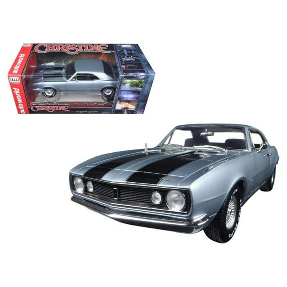 1967 Chevrolet Camaro Silver/Blue "Christine" Movie Limited Edition to 1002pcs 1/18 Diecast Model Car by Autoworld