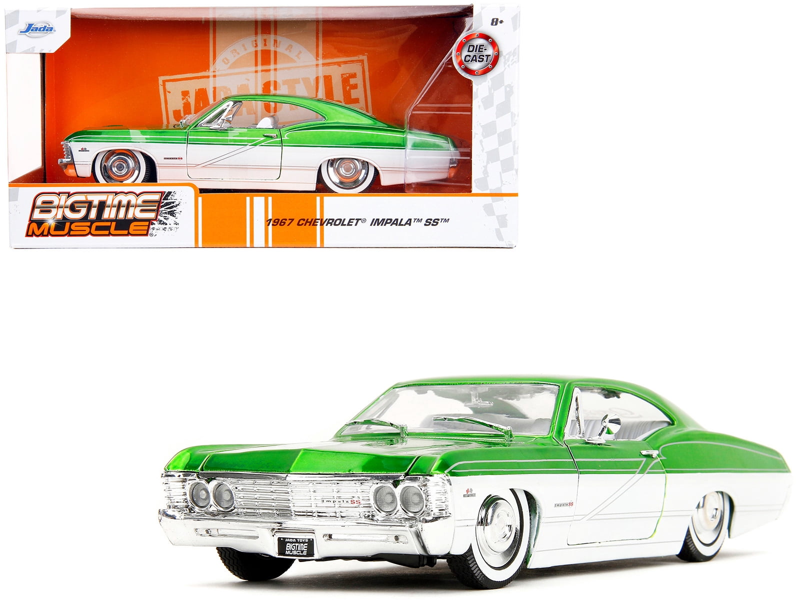 Jada Toys 1/24 Diecast Model Car, 1967 Chevrolet Impala SS Green