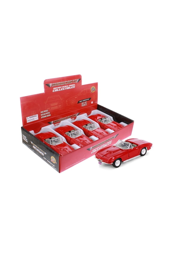 1967 Chevy Corvette Convertible, Red - Showcasts 77224D - 1/24 Scale Diecast Model Car