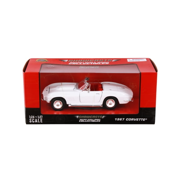1967 Chevy Corvette Convertible, White - Showcasts 77224WR - 1/24 Scale Diecast Model Car