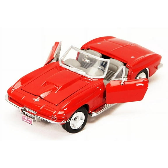 1967 Chevy Corvette, Red - Motormax 73224 - 1/24 scale Diecast Model Toy Car