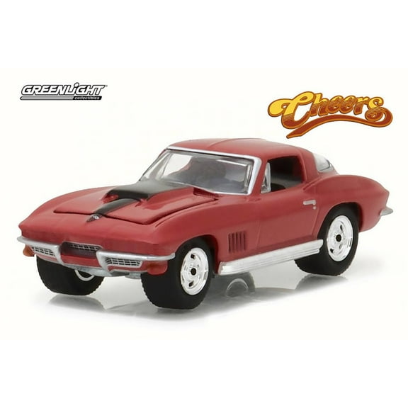 1967 Chevy Corvette Stingray, Cheers, Ruby Red - Greenlight 44770 - 1/64 Scale Diecast Model Toy Car