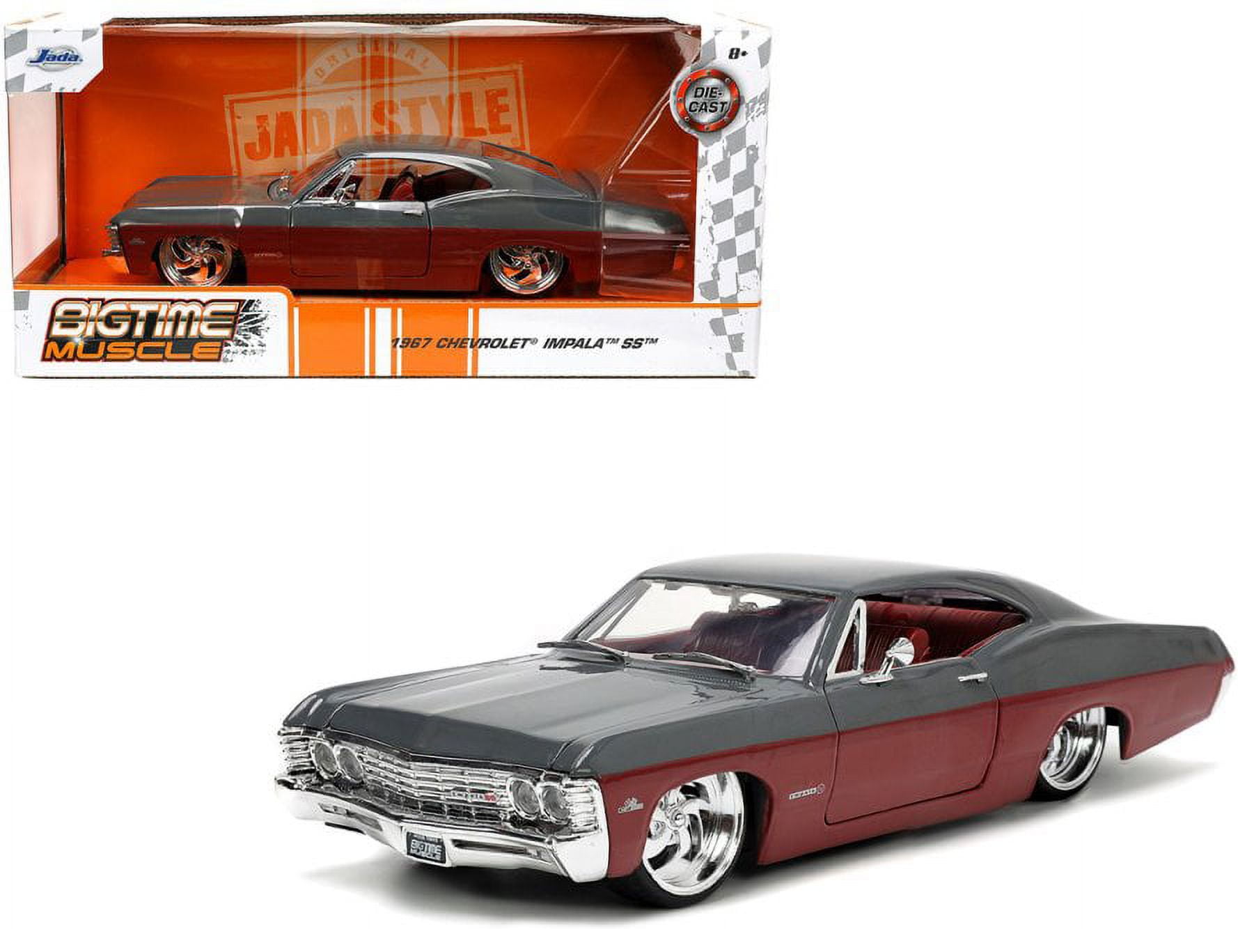 1967 Chevy Impala SS, Gray /Burgundy - Jada Toys 33864 - 1/24 scale Diecast Model Toy Car 1967 Chevy Impala SS, Gray /Burgundy - Jada Toys 33864 - 1/24 scale Diecast Model Toy Car