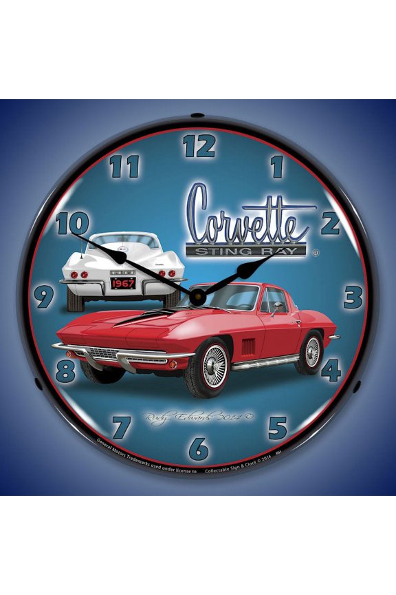 1967 Corvette Stingray Lighted Clock