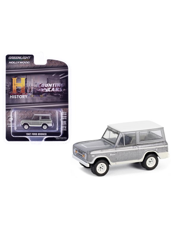 1967 Ford Bronco Silver Metallic with White Top "Counting Cars" (2012-Current) TV Series 1/64 Diecast Model Car by Greenlight