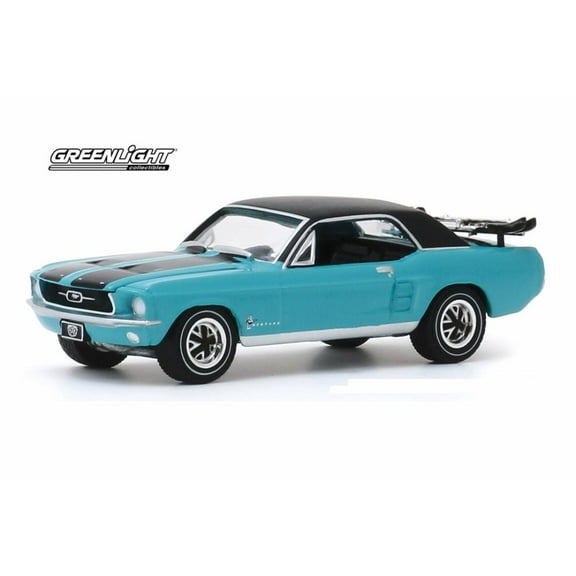1967 Ford Mustang Coupe Ski Country Special, Winter Park Turquoise - Greenlight 30154/48 - 1/64 scale Diecast Model Toy Car
