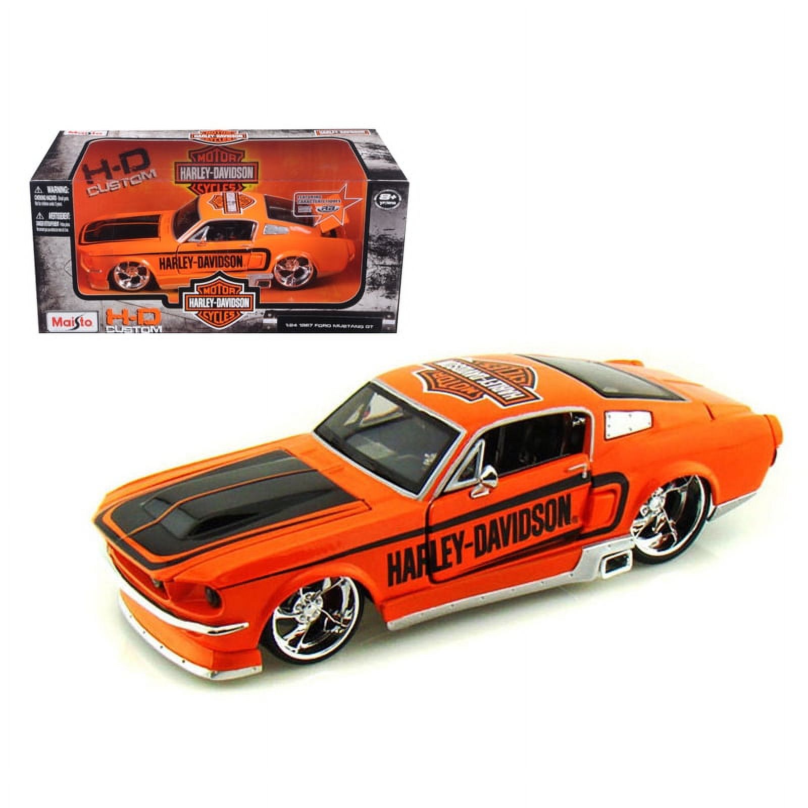1967 Ford Mustang GT Harley Davidson Orange 1/24 Diecast