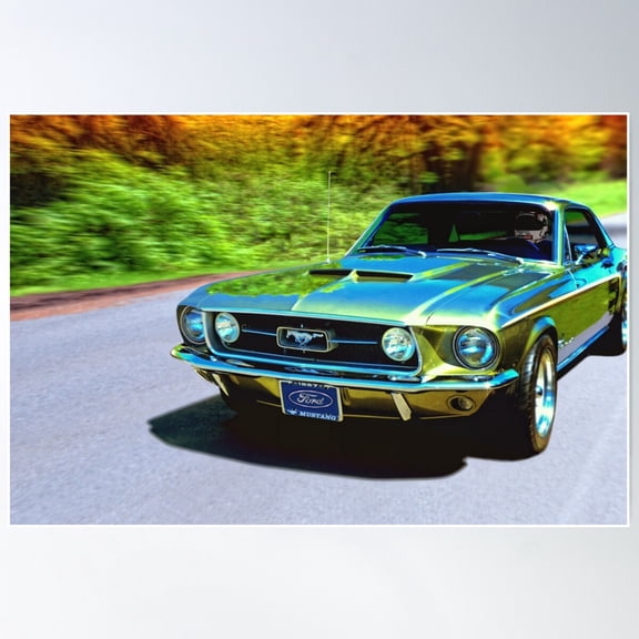 1967 Ford Mustang Poster Wall Art, Modern Wall Decor, 8x12 UNFRAMED