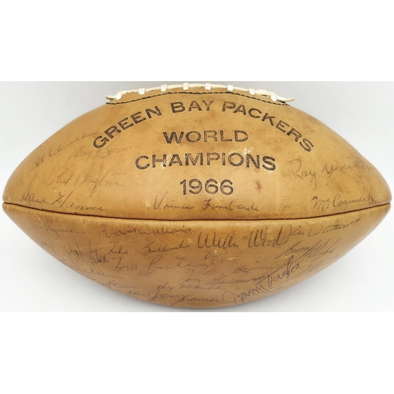 1967 Green Bay Packers Team Autographed Super Bowl II Champs Wilson NFL World Champions Logo Football With 54 Signatures Including Vince Lombardi Beckett BAS #AE31028