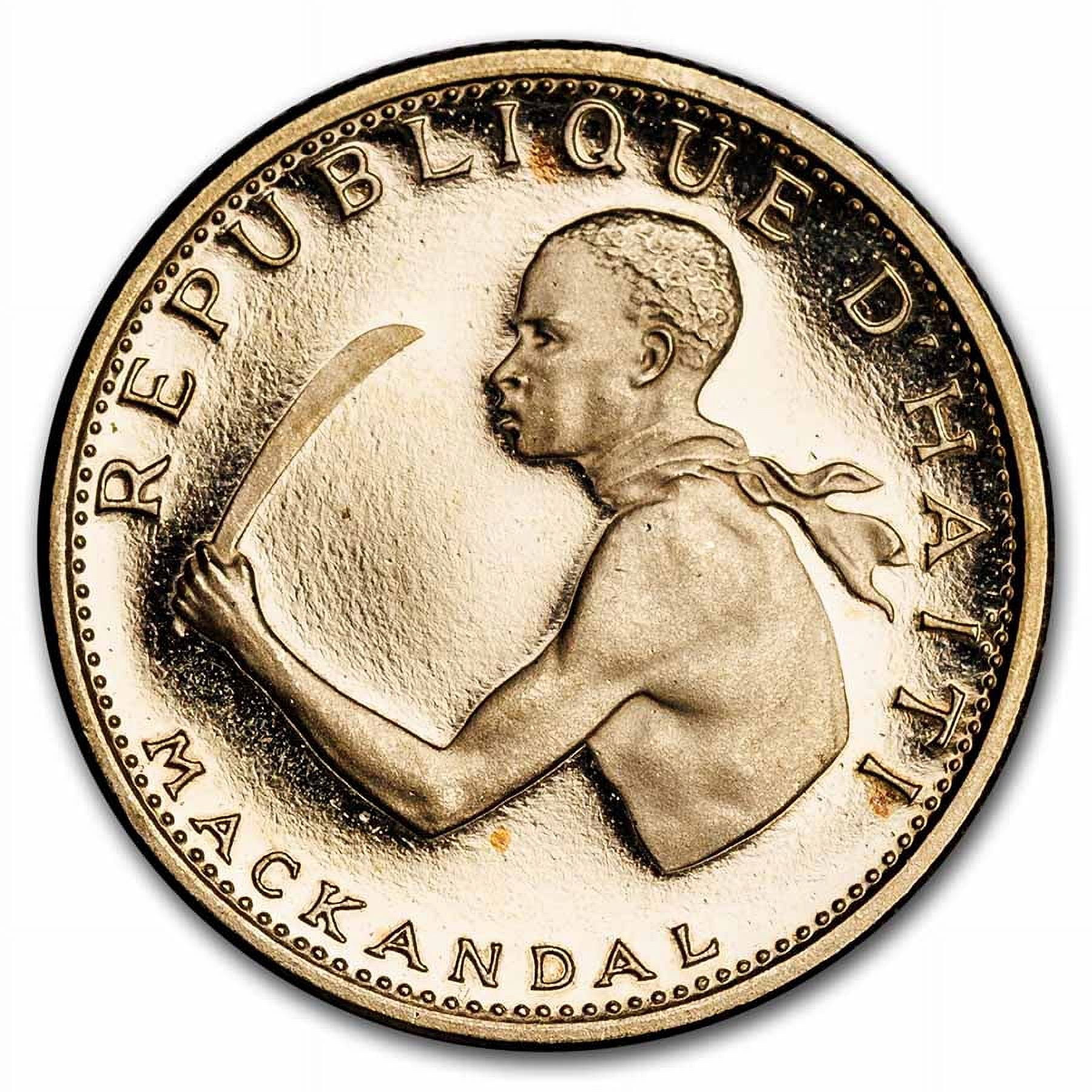 haiti ハイチ　記念硬貨　1967年 1967 Haiti Gold 20 Gourdes Mackandal Proof - Walmart.com