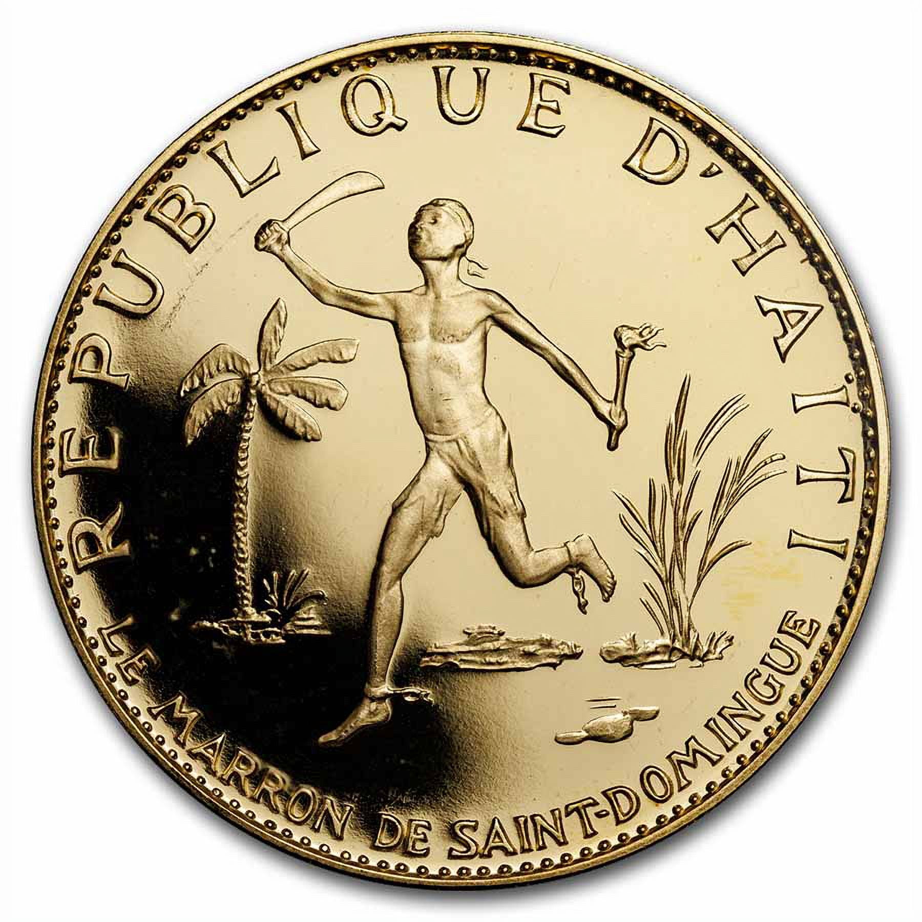 1967 Haiti Gold 200 Gourdes Revolt of Santo Domingo Proof