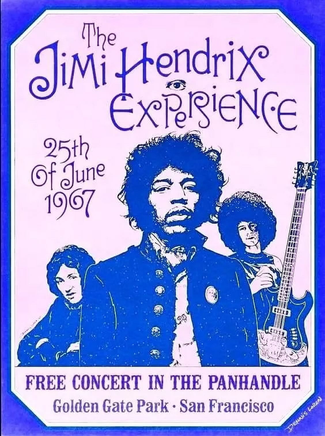 1967 Jimi Hendrix Concert poster Wall Art re -Print Handbill