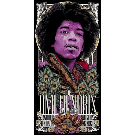 1967 Jimi Hendrix concert poster Wall Art Print Scarce Edition 11 x 17 Inch Poster