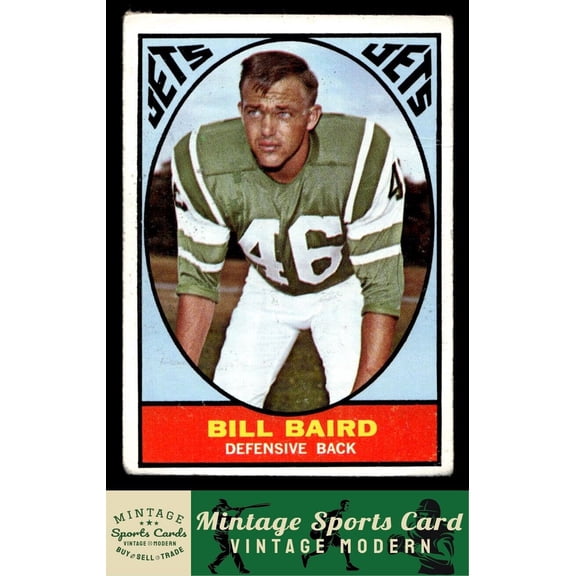 1967 Topps Bill Baird #89 New York Jets Football Card