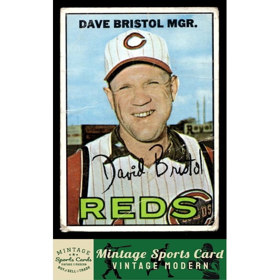1967 Topps Dave Bristol #21 Cincinnati Reds Baseball Card
