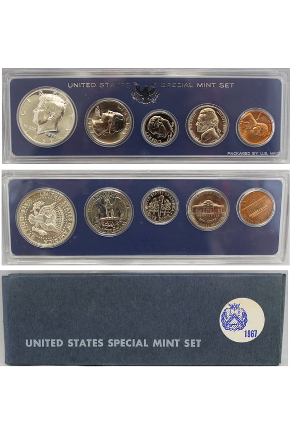 1967 U.S. Special Mint Set  5 Coins  Satin Finish Collector Set
