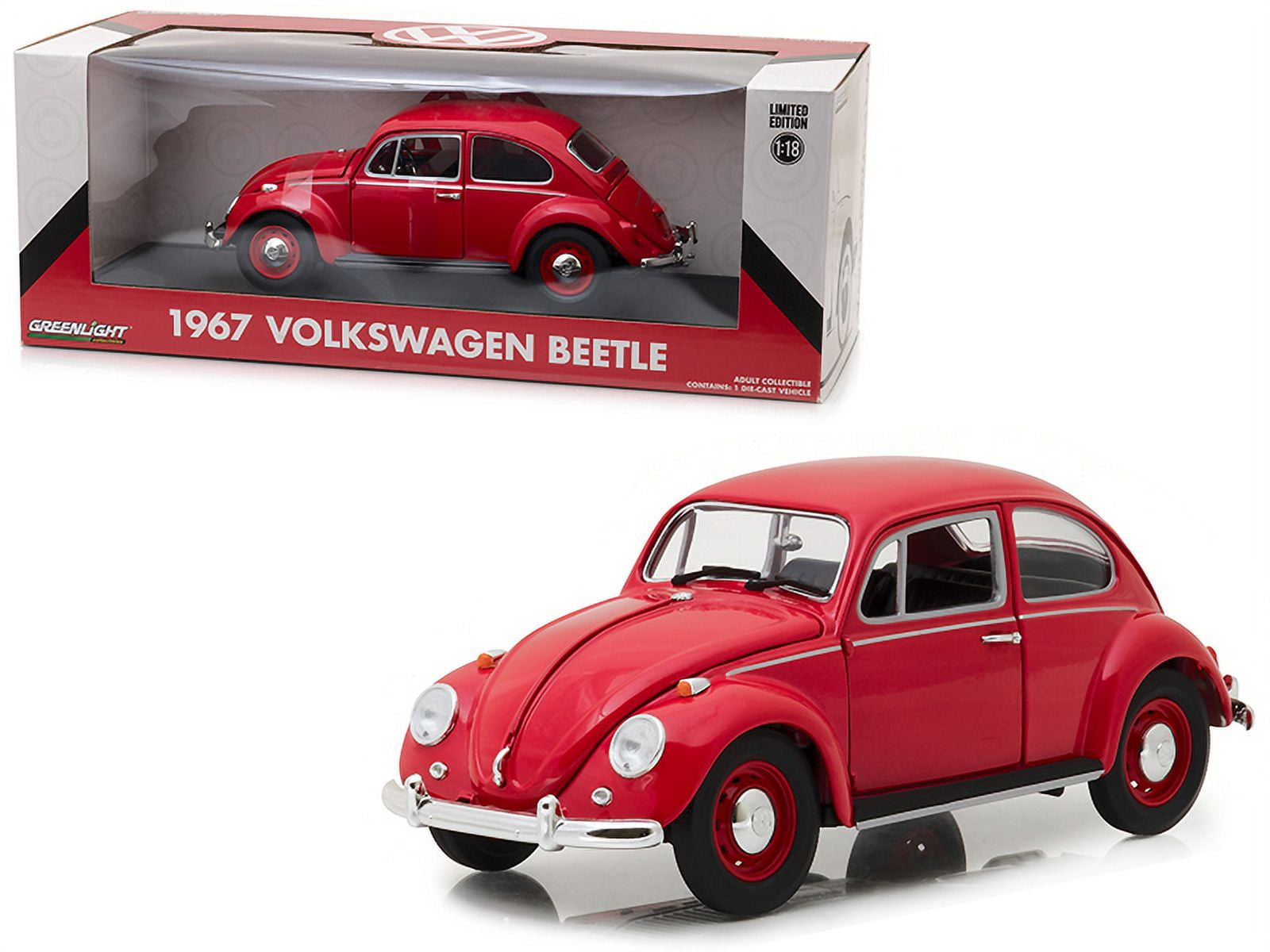 1967 Volkswagen Beetle 1/18 ミニカー 1967 Volkswagen Beetle Right Hand Drive Candy Apple Red 1/18