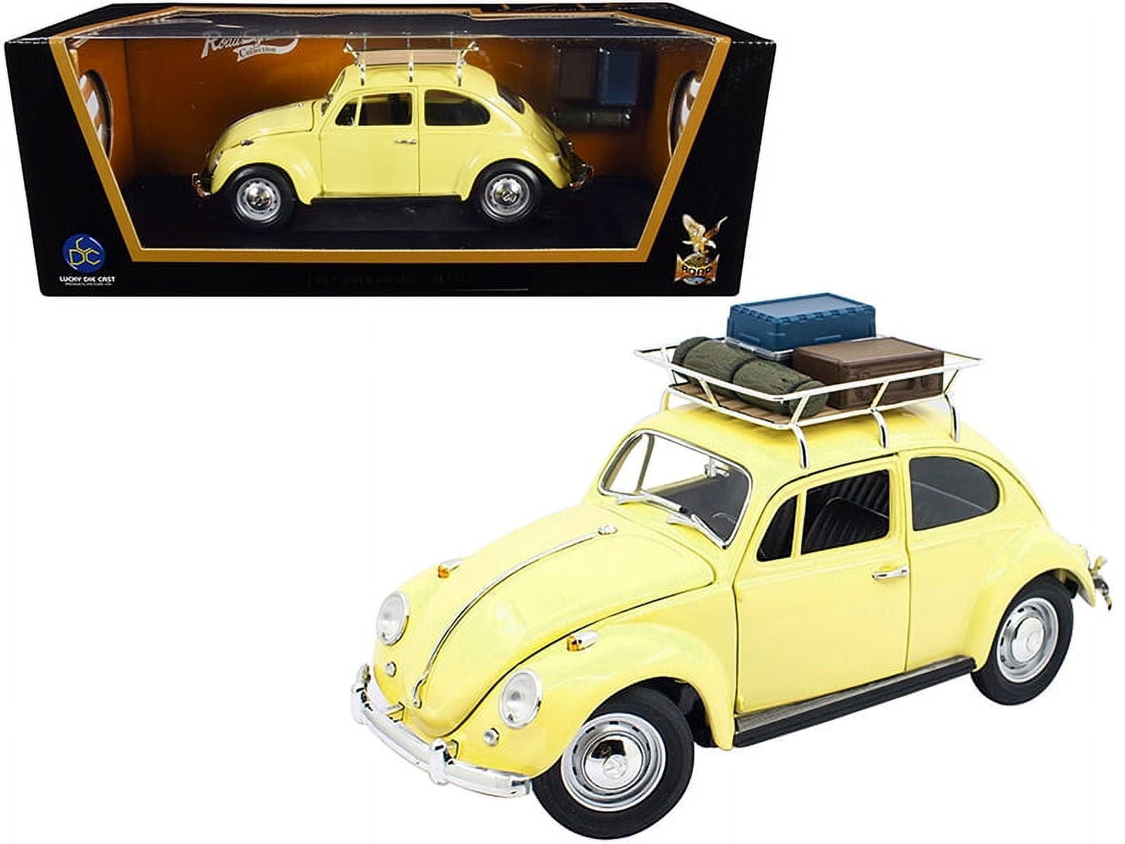 1967 Volkswagen Beetle with Roof Rack and Luggage Yellow 1 18