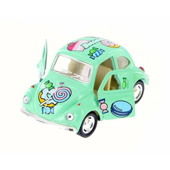 1967 Volkswagen Classic Beetle with Decals, Green - Kinsmart 4026DYF - 4" Diecast Model Toy Car (Brand New but NO BOX)