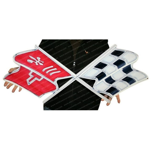 1968-1972 Corvette Flags Metal Wall Hanging Sign : 32" x 13"