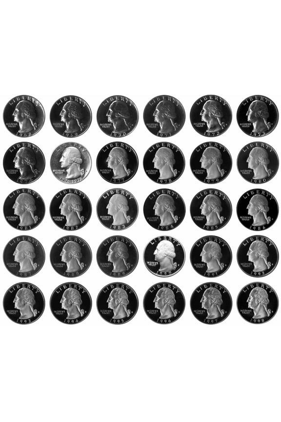 1968-1998 Gem Proof Quarter Run - 30 Coins