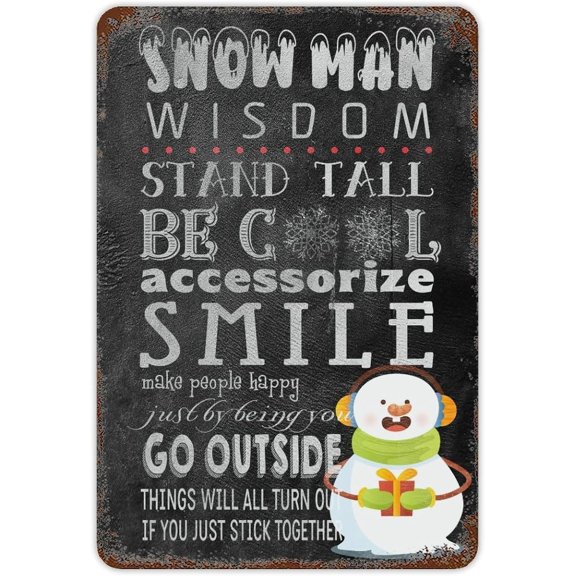 Retro Christmas Tin Sign Reindeer Jingle Bell Metal Signs Winter Pine Tree Snow Scene Landscape Painting for Home Kitchen Bar Garden Yard Front Door Gift Women 8x12 Inch