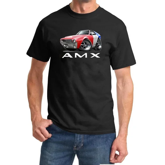 1968 AMC AMX Red/White/Blue Car Full Color Tshirt NEW FREE SHIPPING