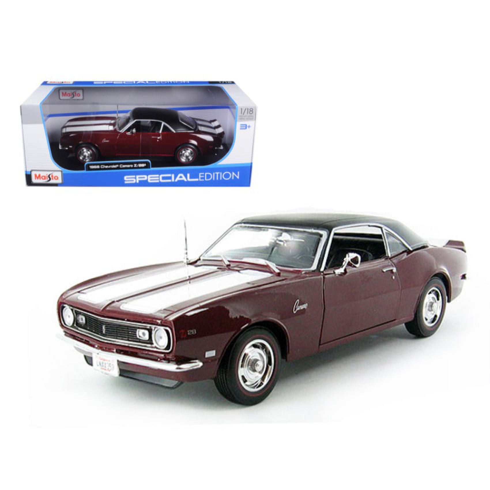 1968 Chevrolet Camaro Coupe Z/28 Maroon 1/18 Diecast Model