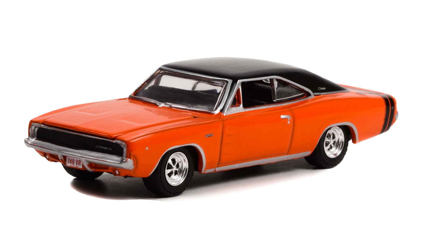 1968 Dodge Bengal Charger R/T, Orange - Greenlight 30375/48 - 1/64 Scale Diecast Model Car