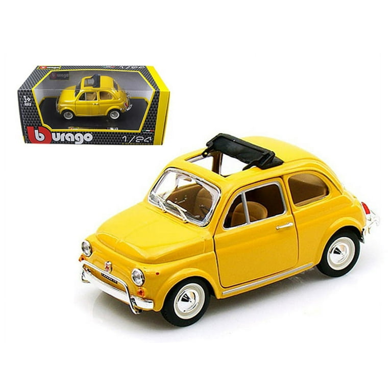 Bburago 22099y 1968 Fiat 500 L Yellow 1-24 Diecast Car Model
