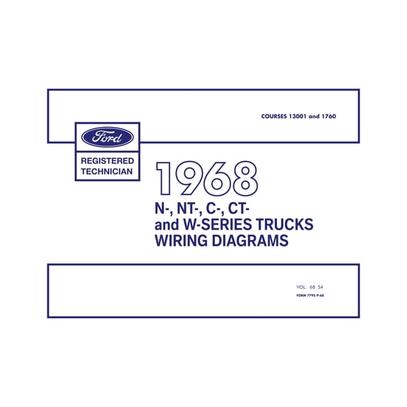 1968 Ford N, NT, C, CT-Series, W-Series Truck Wiring Diagrams - 11x17 in COMB Bound by Detroit Iron