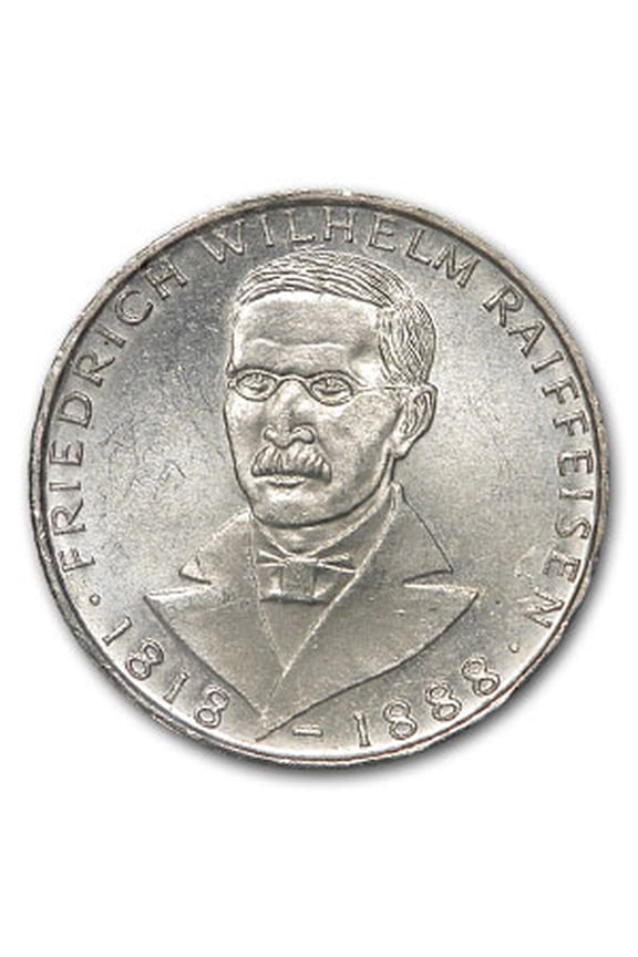 1968-J Germany Silver 5 Deutsche Mark BU