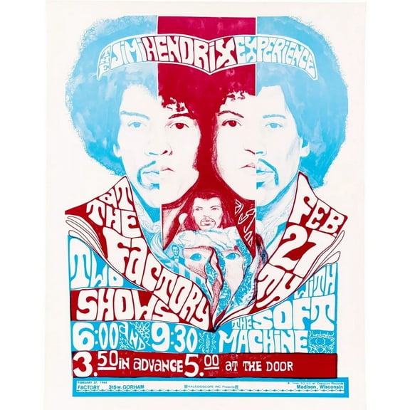 1968 JIMI HENDRIX CONCERT POSTER WALL ART PRINT IN MADISON WISCONSIN 11 x 17 Inch Poster
