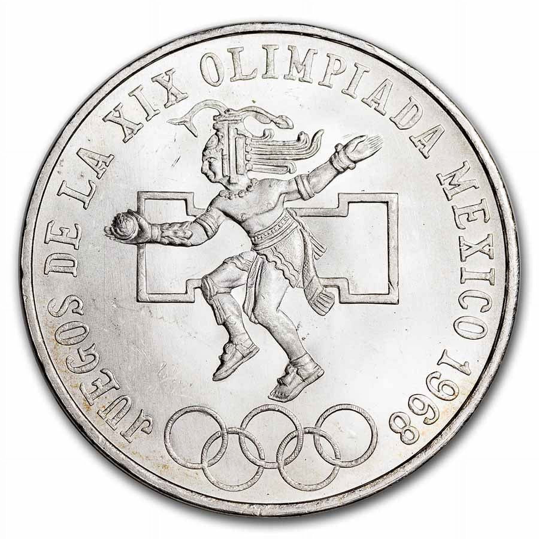 MEXICO CITY MINT 1968 Mexico Silver 25 Pesos Olympics AU/BU