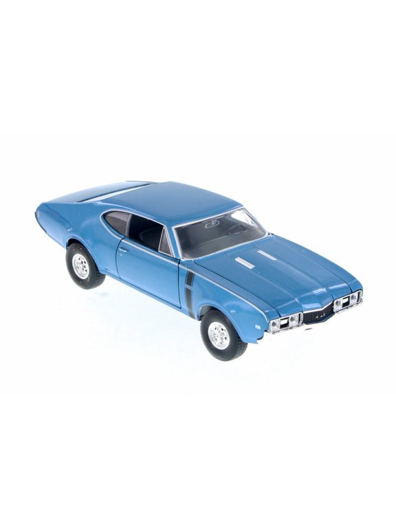 1968 Oldsmobile 442 Hard Top, Blue - Welly 24024 - 1/24 Scale Diecast Model Toy Car (Brand New but NO BOX)